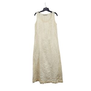 Amy Rigg Women's Vintage Ruffle Hem A-line Tank Crinkle Dress Cream - S